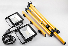 Прожектор светодиодный на штативе Feron 2х50Вт 220В 6400К Черный IP65 картинка 